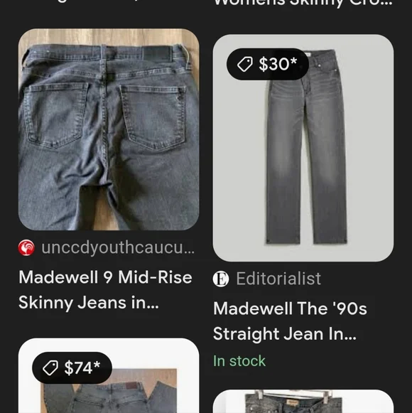 Madewell Vintage women size 27  skinny Jeans-grey - Picture 15 of 15